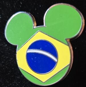 Disney Epcot World Mickey Mouse Brazil Flag Pin 2012